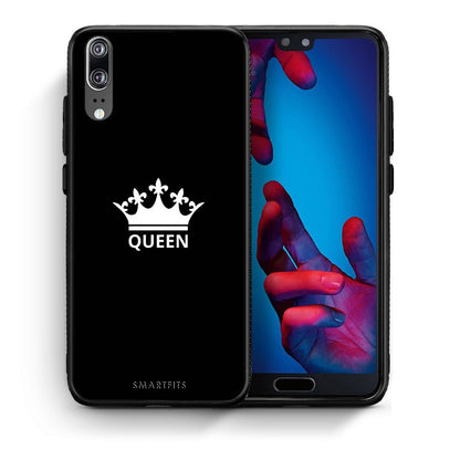 Θήκη Huawei P20 Queen Valentine από τη Smartfits με σχέδιο στο πίσω μέρος και μαύρο περίβλημα | Huawei P20 Queen Valentine case with colorful back and black bezels