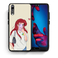 Thumbnail for Θήκη Huawei P20 Walking Mermaid από τη Smartfits με σχέδιο στο πίσω μέρος και μαύρο περίβλημα | Huawei P20 Walking Mermaid case with colorful back and black bezels