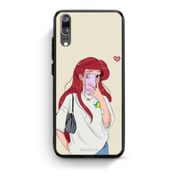 Thumbnail for Huawei P20 Walking Mermaid Θήκη από τη Smartfits με σχέδιο στο πίσω μέρος και μαύρο περίβλημα | Smartphone case with colorful back and black bezels by Smartfits