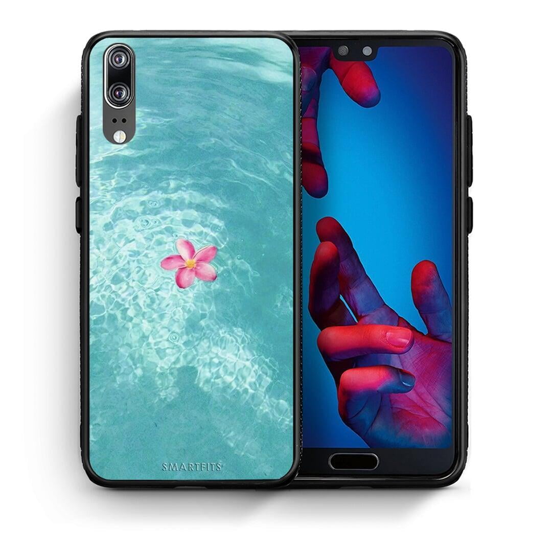 Θήκη Huawei P20 Water Flower από τη Smartfits με σχέδιο στο πίσω μέρος και μαύρο περίβλημα | Huawei P20 Water Flower case with colorful back and black bezels