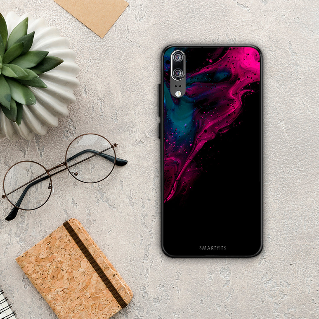 Watercolor Pink Black - Huawei P20 θήκη