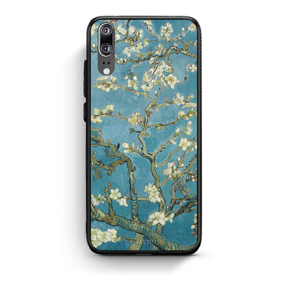 Huawei P20 White Blossoms θήκη από τη Smartfits με σχέδιο στο πίσω μέρος και μαύρο περίβλημα | Smartphone case with colorful back and black bezels by Smartfits
