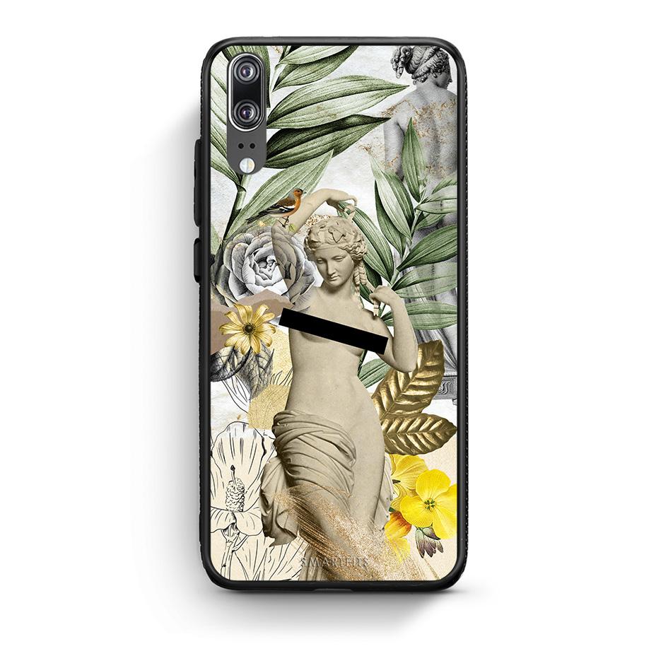 Huawei P20 Woman Statue θήκη από τη Smartfits με σχέδιο στο πίσω μέρος και μαύρο περίβλημα | Smartphone case with colorful back and black bezels by Smartfits