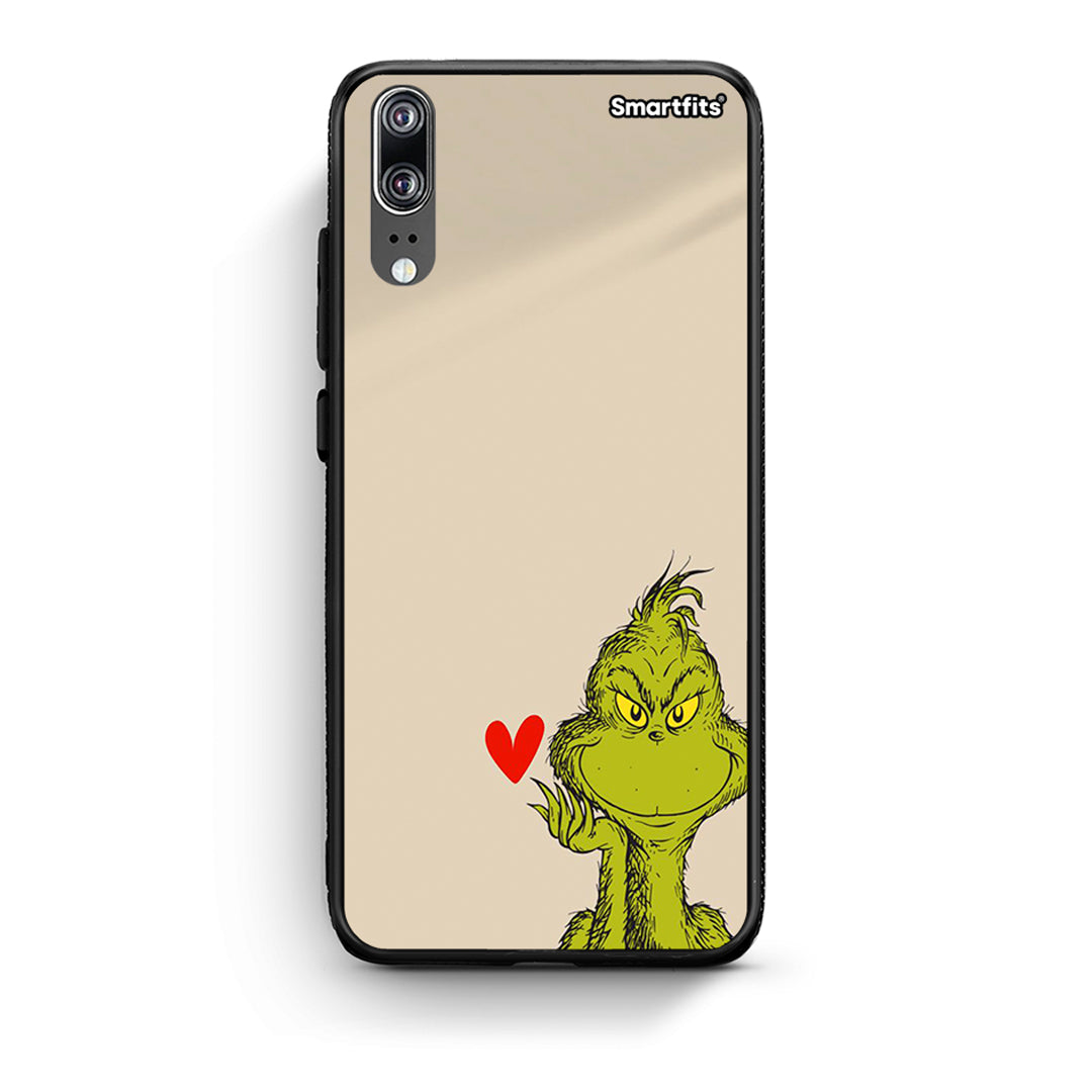 Huawei P20 Xmas Grinch θήκη από τη Smartfits με σχέδιο στο πίσω μέρος και μαύρο περίβλημα | Smartphone case with colorful back and black bezels by Smartfits