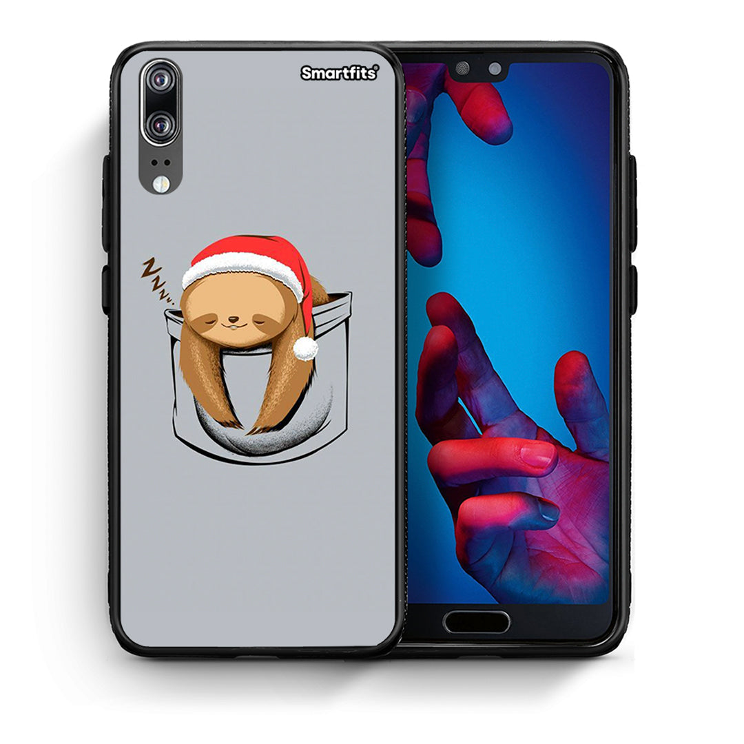 Θήκη Huawei P20 Xmas Zzzz από τη Smartfits με σχέδιο στο πίσω μέρος και μαύρο περίβλημα | Huawei P20 Xmas Zzzz case with colorful back and black bezels