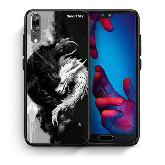 Θήκη Huawei P20 Yin Yang από τη Smartfits με σχέδιο στο πίσω μέρος και μαύρο περίβλημα | Huawei P20 Yin Yang case with colorful back and black bezels