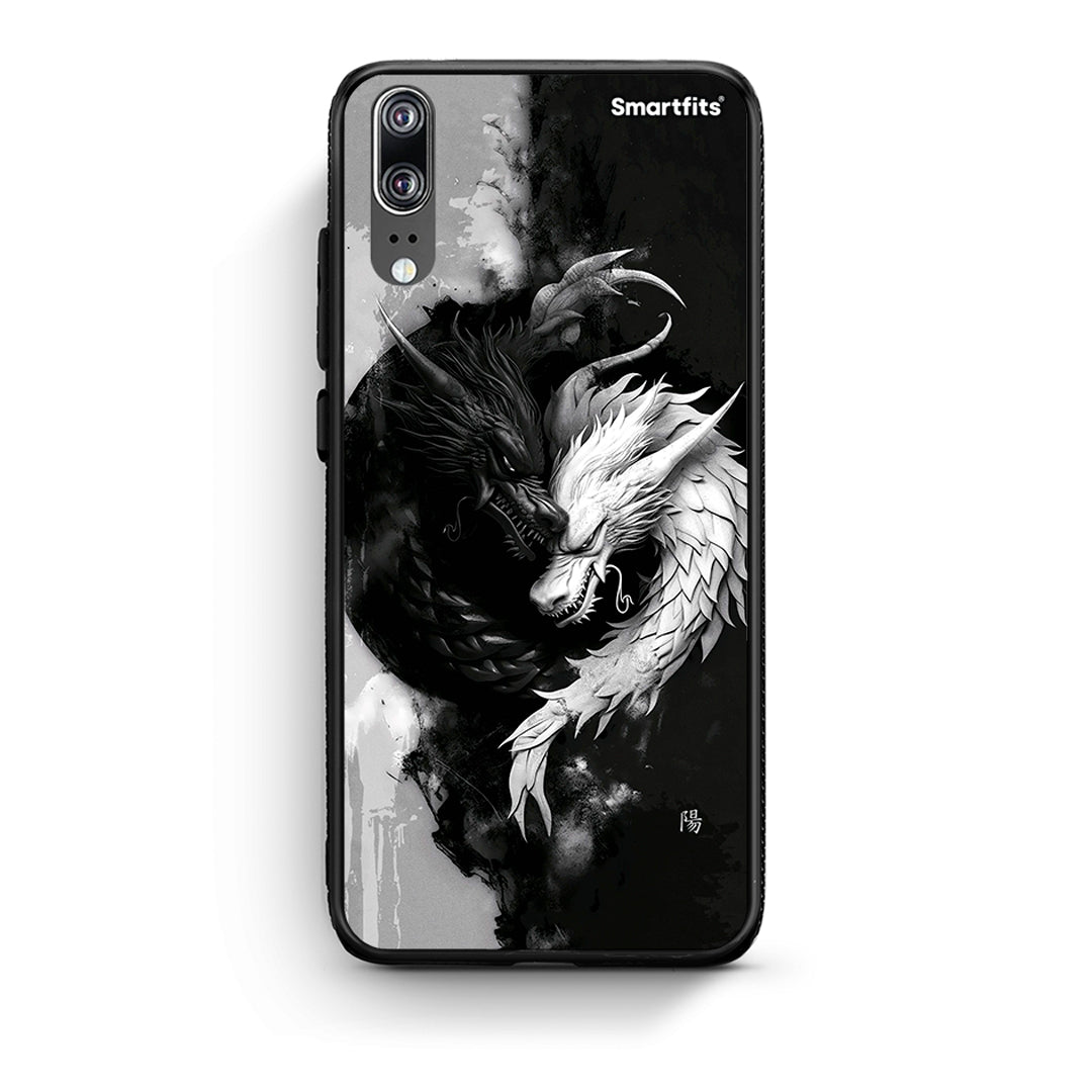 Huawei P20 Yin Yang Θήκη από τη Smartfits με σχέδιο στο πίσω μέρος και μαύρο περίβλημα | Smartphone case with colorful back and black bezels by Smartfits