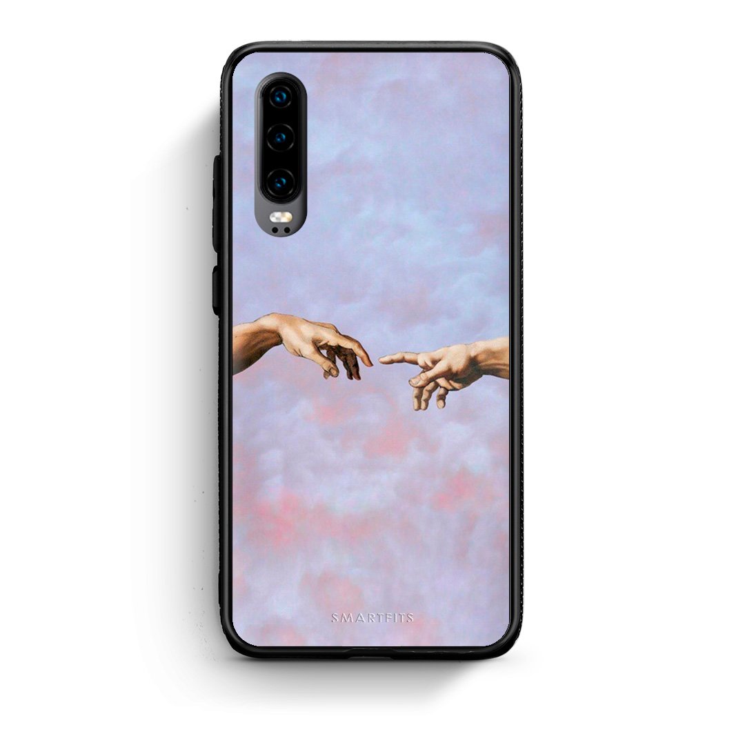 Huawei P30 Adam Hand θήκη από τη Smartfits με σχέδιο στο πίσω μέρος και μαύρο περίβλημα | Smartphone case with colorful back and black bezels by Smartfits