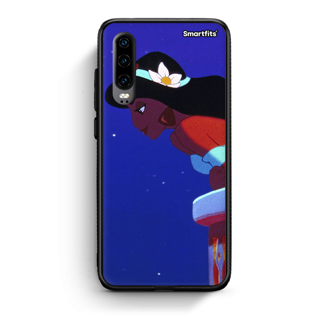 Huawei P30 Alladin And Jasmine Love 2 θήκη από τη Smartfits με σχέδιο στο πίσω μέρος και μαύρο περίβλημα | Smartphone case with colorful back and black bezels by Smartfits