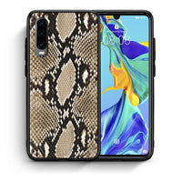 Thumbnail for Θήκη Huawei P30 Fashion Snake Animal από τη Smartfits με σχέδιο στο πίσω μέρος και μαύρο περίβλημα | Huawei P30 Fashion Snake Animal case with colorful back and black bezels