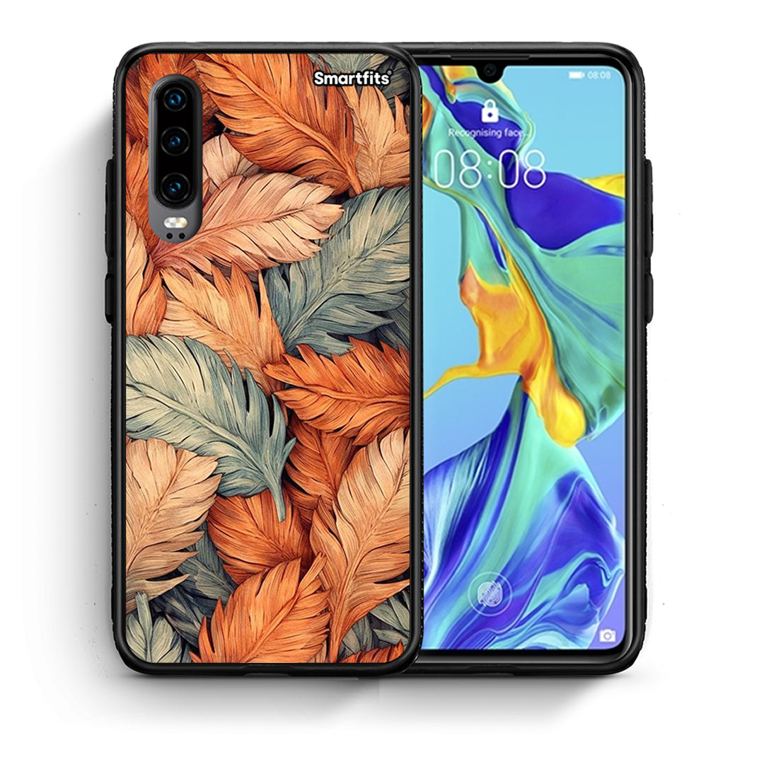 Θήκη Huawei P30 Autumn Leaves από τη Smartfits με σχέδιο στο πίσω μέρος και μαύρο περίβλημα | Huawei P30 Autumn Leaves case with colorful back and black bezels