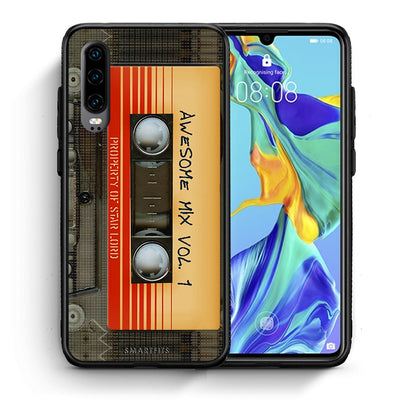 Θήκη Huawei P30 Awesome Mix από τη Smartfits με σχέδιο στο πίσω μέρος και μαύρο περίβλημα | Huawei P30 Awesome Mix case with colorful back and black bezels