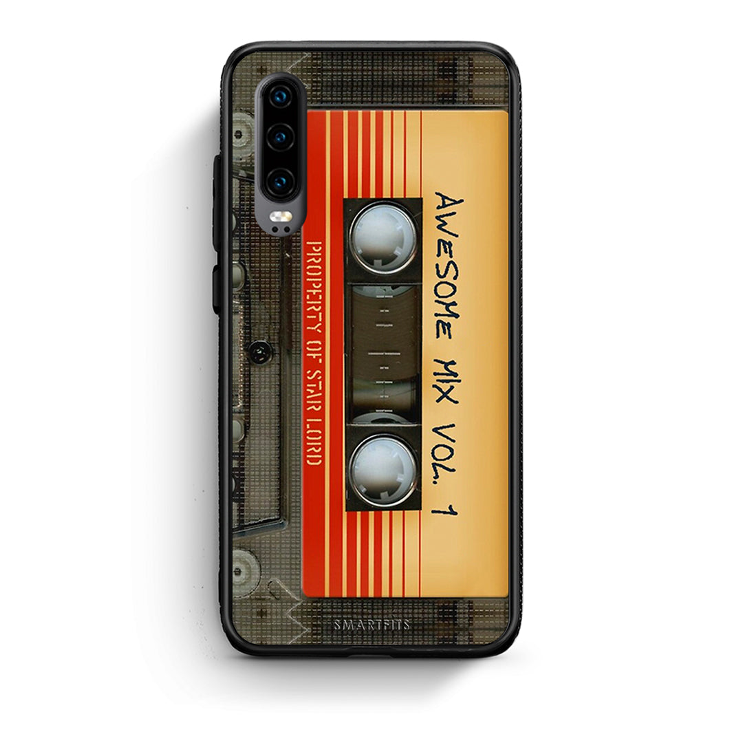 Huawei P30 Awesome Mix θήκη από τη Smartfits με σχέδιο στο πίσω μέρος και μαύρο περίβλημα | Smartphone case with colorful back and black bezels by Smartfits