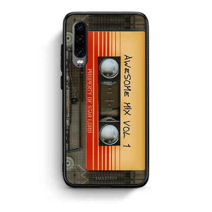 Huawei P30 Awesome Mix θήκη από τη Smartfits με σχέδιο στο πίσω μέρος και μαύρο περίβλημα | Smartphone case with colorful back and black bezels by Smartfits