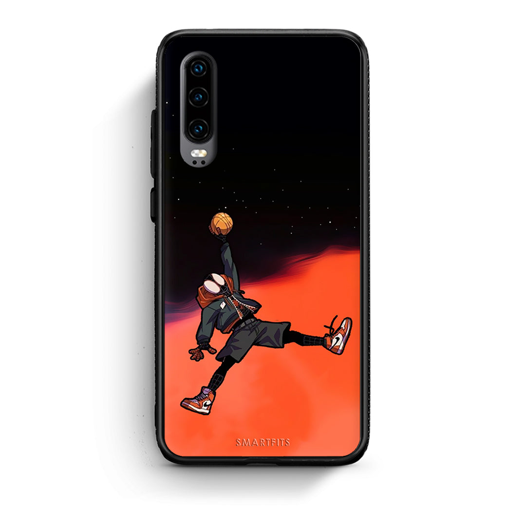 Huawei P30 Basketball Hero θήκη από τη Smartfits με σχέδιο στο πίσω μέρος και μαύρο περίβλημα | Smartphone case with colorful back and black bezels by Smartfits