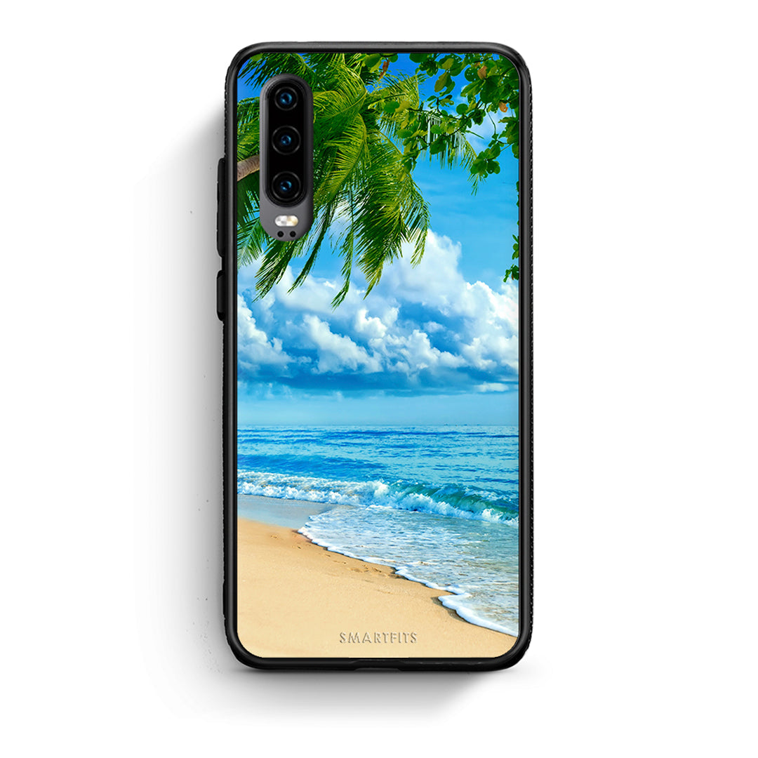 Huawei P30 Beautiful Beach θήκη από τη Smartfits με σχέδιο στο πίσω μέρος και μαύρο περίβλημα | Smartphone case with colorful back and black bezels by Smartfits