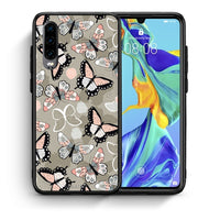 Thumbnail for Θήκη Huawei P30 Butterflies Boho από τη Smartfits με σχέδιο στο πίσω μέρος και μαύρο περίβλημα | Huawei P30 Butterflies Boho case with colorful back and black bezels