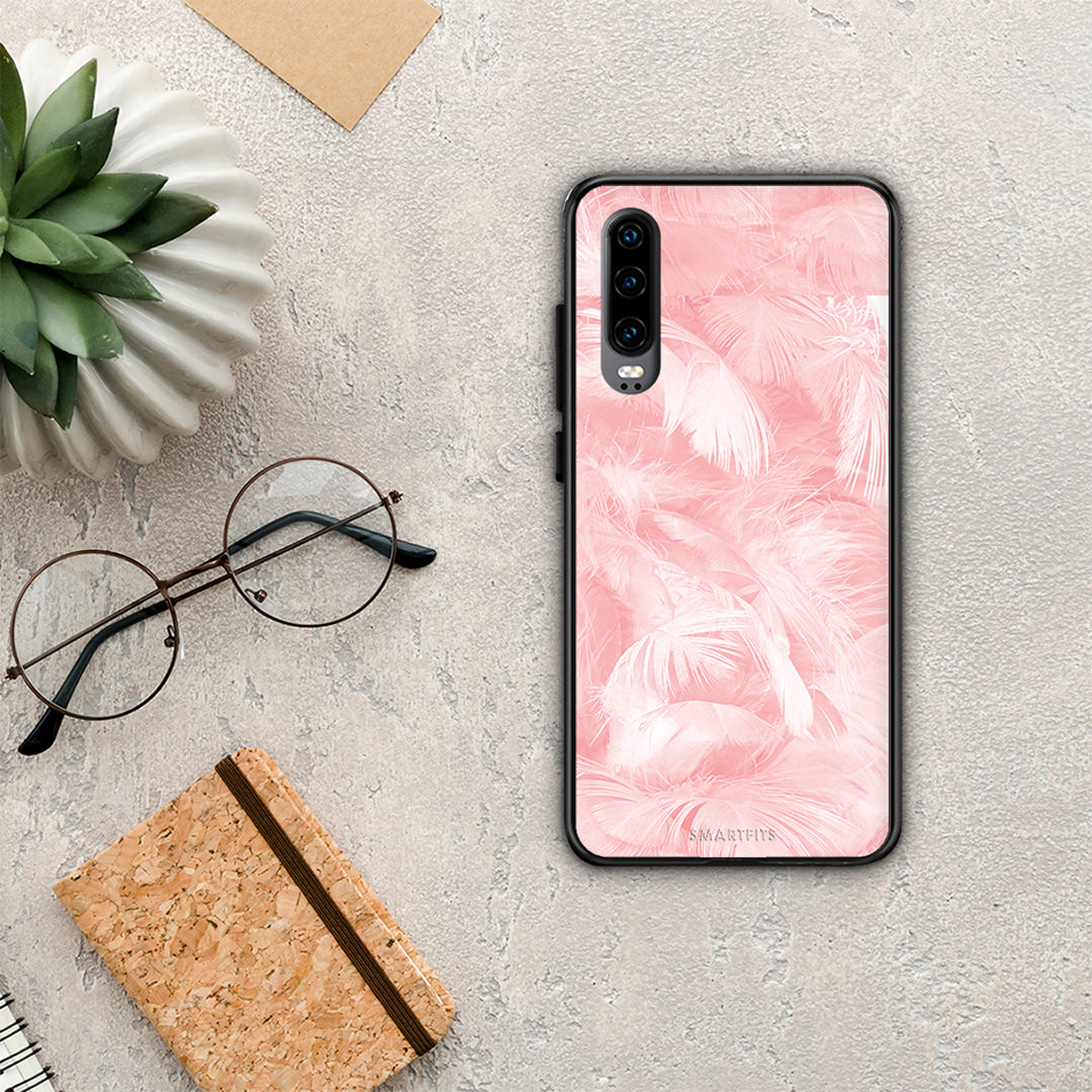 Boho Pink Feather - Huawei P30 θήκη