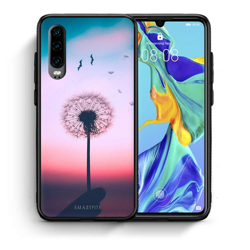 Θήκη Huawei P30 Wish Boho από τη Smartfits με σχέδιο στο πίσω μέρος και μαύρο περίβλημα | Huawei P30 Wish Boho case with colorful back and black bezels