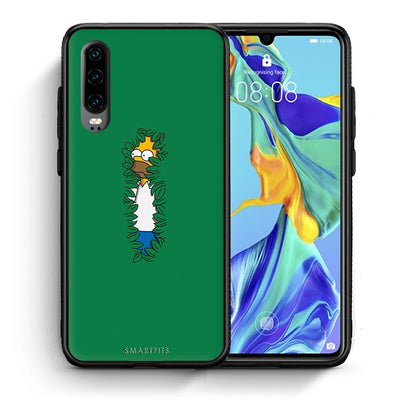 Θήκη Αγίου Βαλεντίνου Huawei P30 Bush Man από τη Smartfits με σχέδιο στο πίσω μέρος και μαύρο περίβλημα | Huawei P30 Bush Man case with colorful back and black bezels