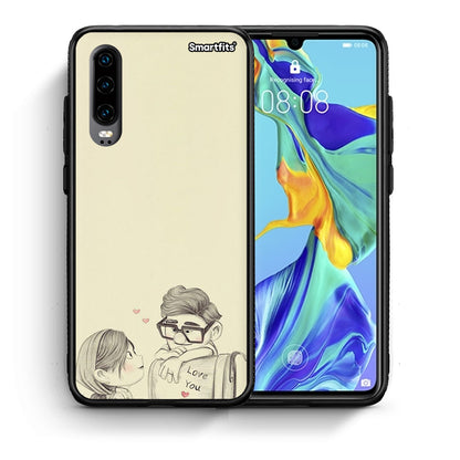 Θήκη Huawei P30 Carl And Ellie από τη Smartfits με σχέδιο στο πίσω μέρος και μαύρο περίβλημα | Huawei P30 Carl And Ellie case with colorful back and black bezels