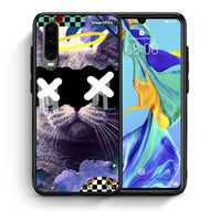 Thumbnail for Θήκη Huawei P30 Cat Collage από τη Smartfits με σχέδιο στο πίσω μέρος και μαύρο περίβλημα | Huawei P30 Cat Collage case with colorful back and black bezels