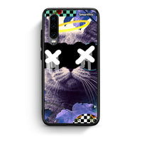 Thumbnail for Huawei P30 Cat Collage θήκη από τη Smartfits με σχέδιο στο πίσω μέρος και μαύρο περίβλημα | Smartphone case with colorful back and black bezels by Smartfits