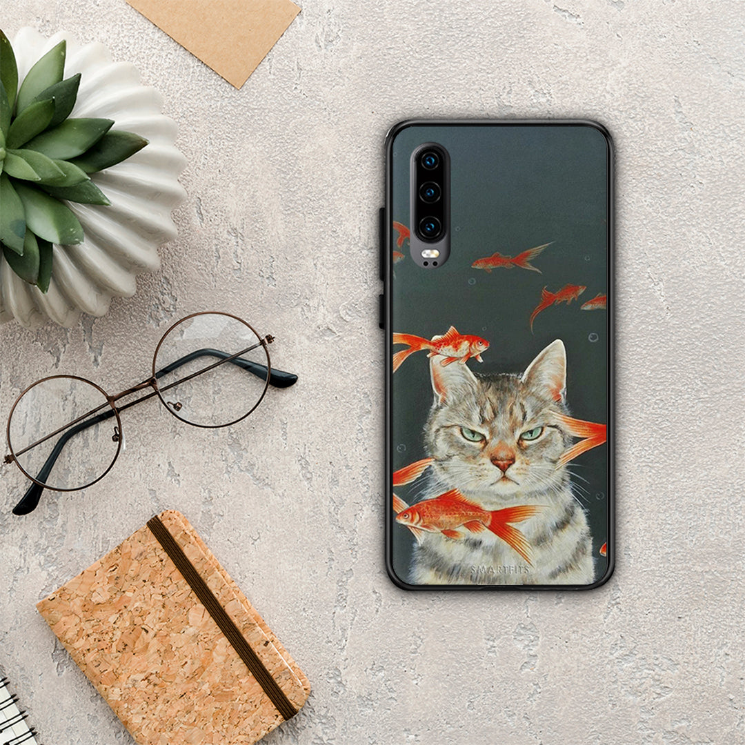 Cat Goldfish - Huawei P30 θήκη