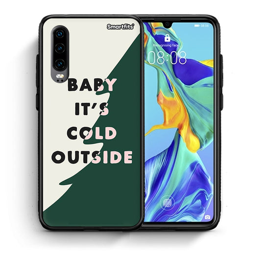 Θήκη Huawei P30 Cold Outside από τη Smartfits με σχέδιο στο πίσω μέρος και μαύρο περίβλημα | Huawei P30 Cold Outside case with colorful back and black bezels