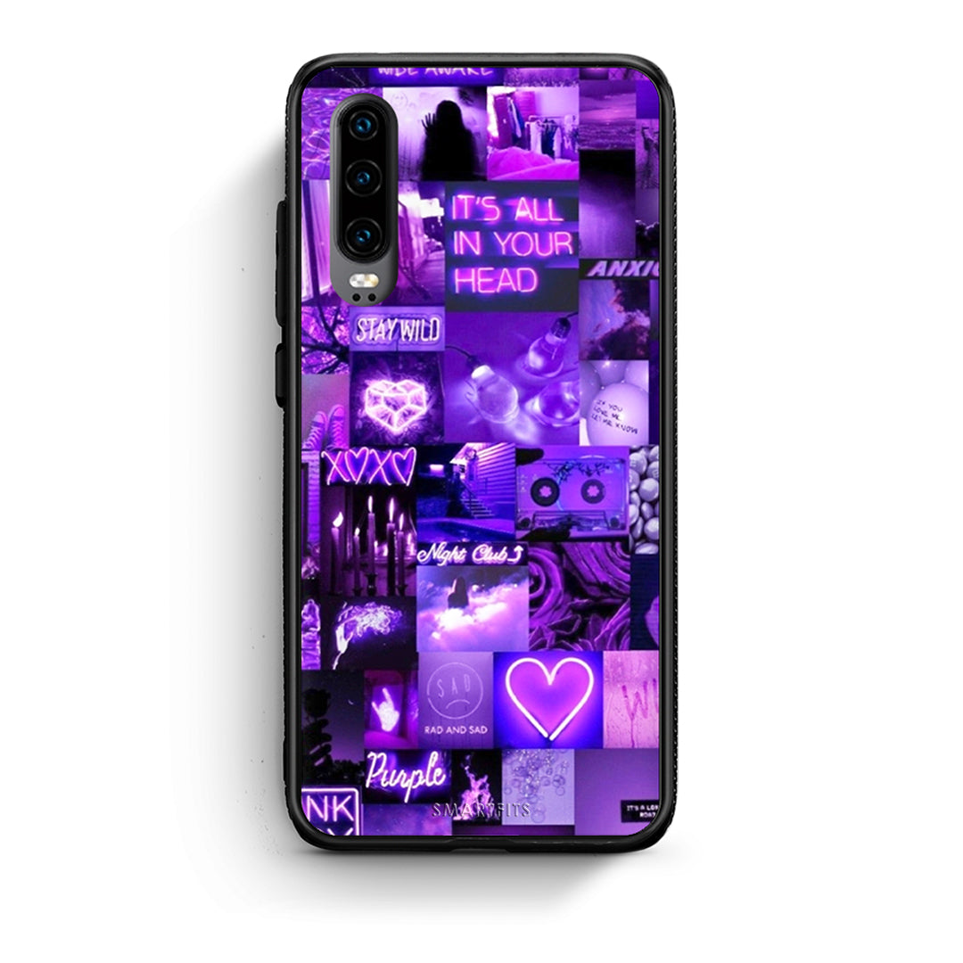 Huawei P30 Collage Stay Wild Θήκη Αγίου Βαλεντίνου από τη Smartfits με σχέδιο στο πίσω μέρος και μαύρο περίβλημα | Smartphone case with colorful back and black bezels by Smartfits