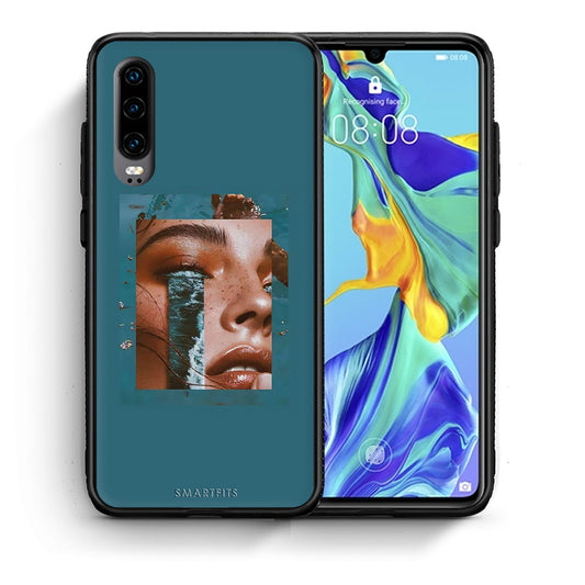 Θήκη Huawei P30 Cry An Ocean από τη Smartfits με σχέδιο στο πίσω μέρος και μαύρο περίβλημα | Huawei P30 Cry An Ocean case with colorful back and black bezels