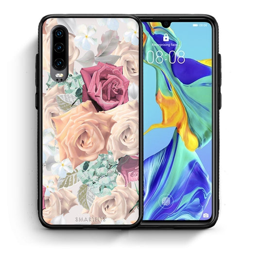 Θήκη Huawei P30 Bouquet Floral από τη Smartfits με σχέδιο στο πίσω μέρος και μαύρο περίβλημα | Huawei P30 Bouquet Floral case with colorful back and black bezels