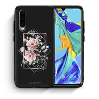 Thumbnail for Θήκη Huawei P30 Frame Flower από τη Smartfits με σχέδιο στο πίσω μέρος και μαύρο περίβλημα | Huawei P30 Frame Flower case with colorful back and black bezels