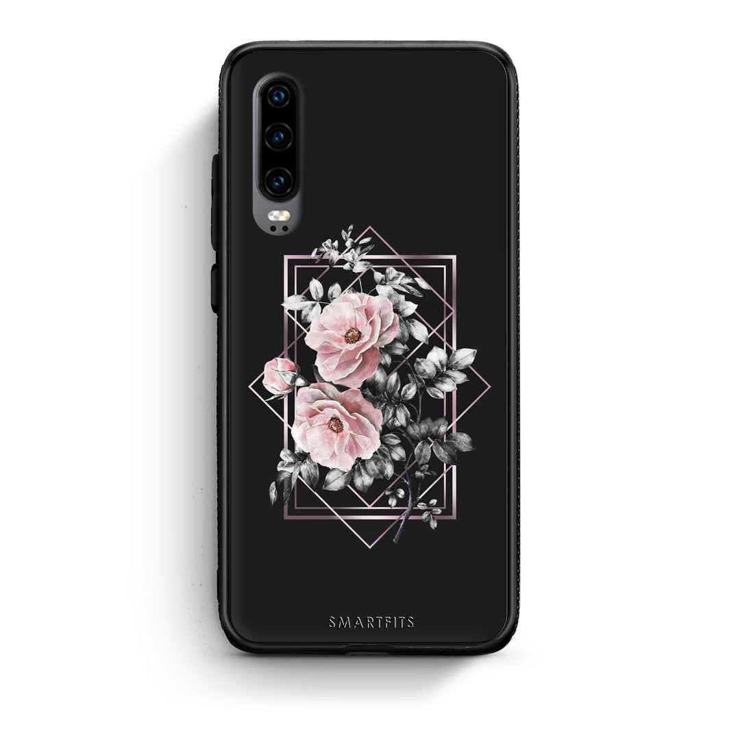 4 - Huawei P30 Frame Flower case, cover, bumper