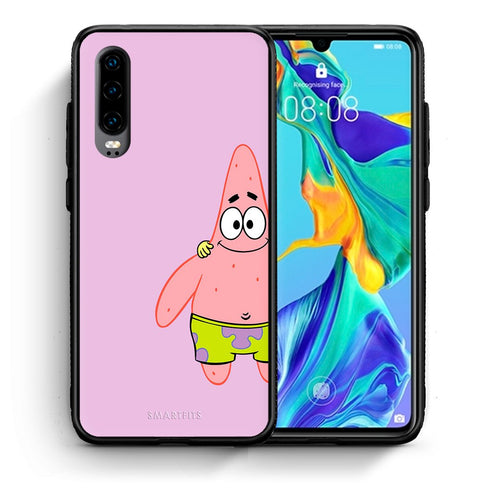 Θήκη Huawei P30  Friends Patrick από τη Smartfits με σχέδιο στο πίσω μέρος και μαύρο περίβλημα | Huawei P30  Friends Patrick case with colorful back and black bezels