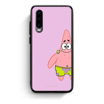 Huawei P30  Friends Patrick θήκη από τη Smartfits με σχέδιο στο πίσω μέρος και μαύρο περίβλημα | Smartphone case with colorful back and black bezels by Smartfits