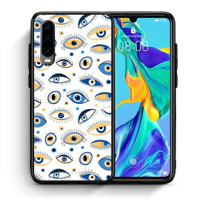 Θήκη Huawei P30 Ftou Ftou από τη Smartfits με σχέδιο στο πίσω μέρος και μαύρο περίβλημα | Huawei P30 Ftou Ftou case with colorful back and black bezels