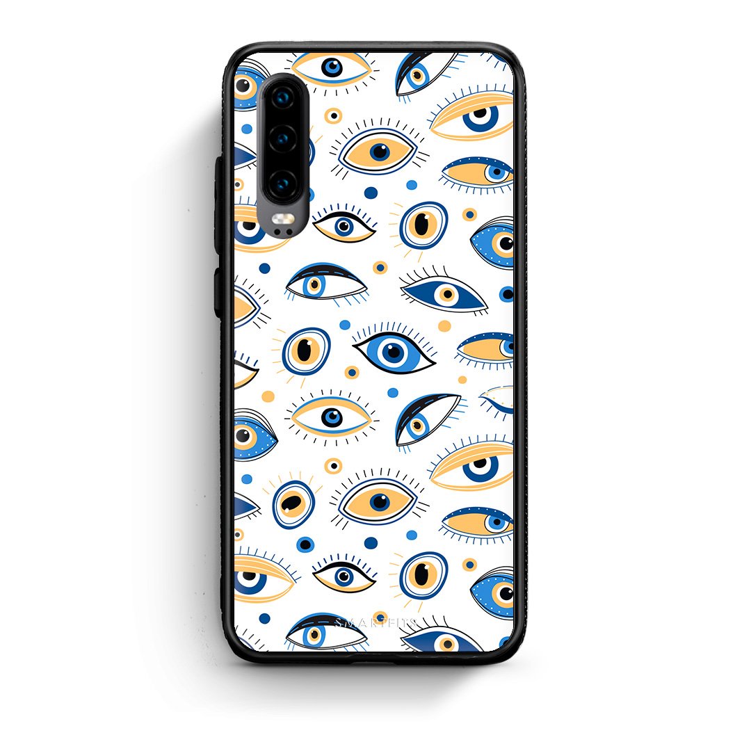 Huawei P30 Ftou Ftou θήκη από τη Smartfits με σχέδιο στο πίσω μέρος και μαύρο περίβλημα | Smartphone case with colorful back and black bezels by Smartfits
