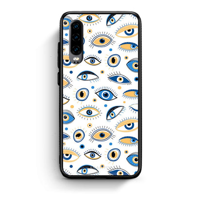 Huawei P30 Ftou Ftou θήκη από τη Smartfits με σχέδιο στο πίσω μέρος και μαύρο περίβλημα | Smartphone case with colorful back and black bezels by Smartfits
