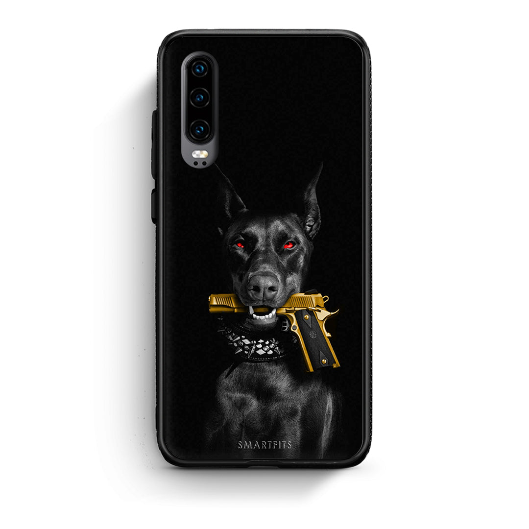 Huawei P30 Golden Gun Θήκη Αγίου Βαλεντίνου από τη Smartfits με σχέδιο στο πίσω μέρος και μαύρο περίβλημα | Smartphone case with colorful back and black bezels by Smartfits