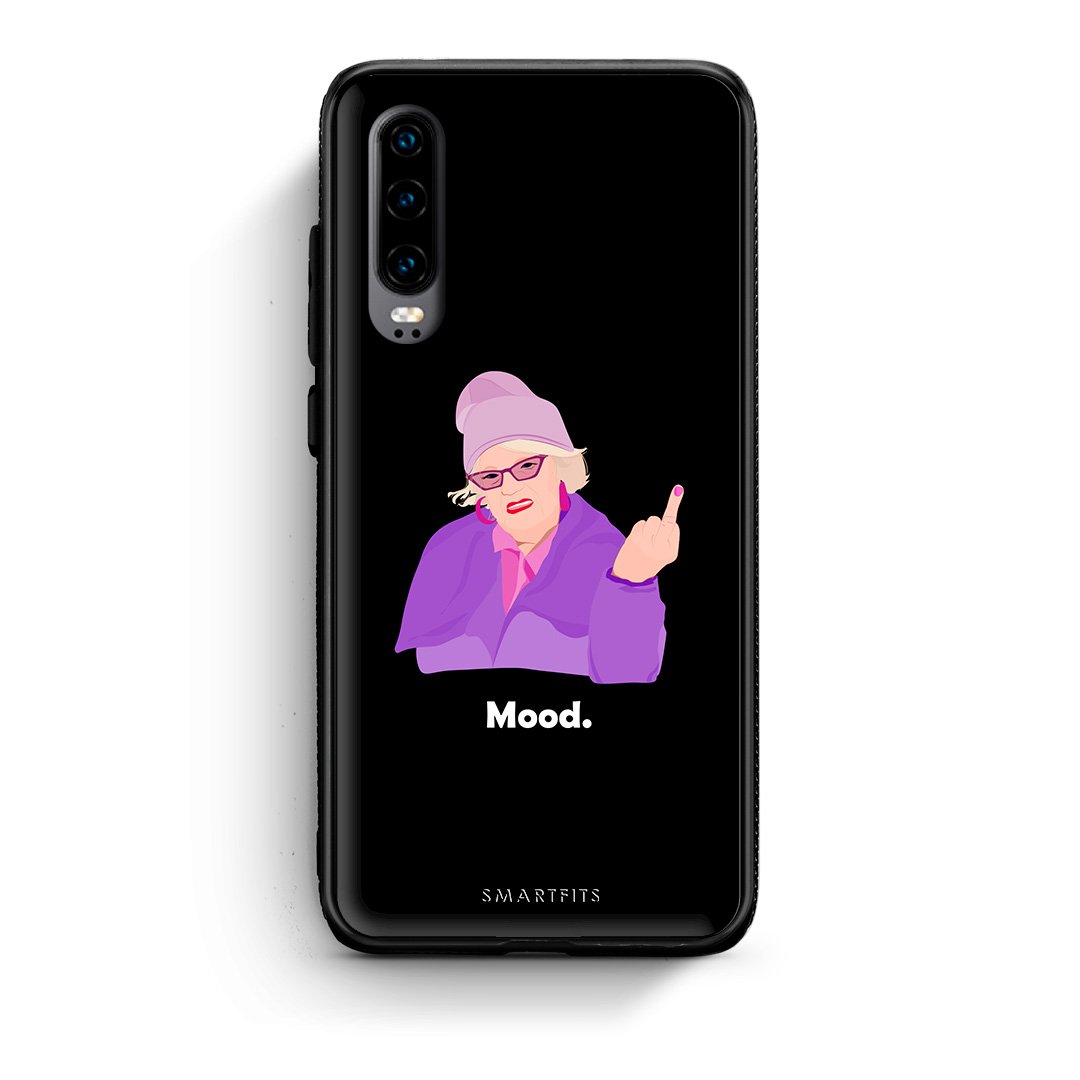 Huawei P30 Grandma Mood Black θήκη από τη Smartfits με σχέδιο στο πίσω μέρος και μαύρο περίβλημα | Smartphone case with colorful back and black bezels by Smartfits