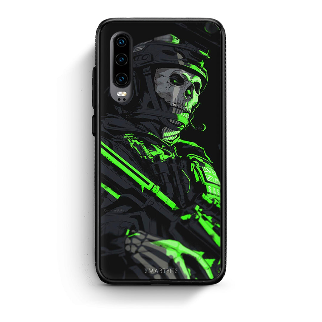 Huawei P30 Green Soldier Θήκη Αγίου Βαλεντίνου από τη Smartfits με σχέδιο στο πίσω μέρος και μαύρο περίβλημα | Smartphone case with colorful back and black bezels by Smartfits