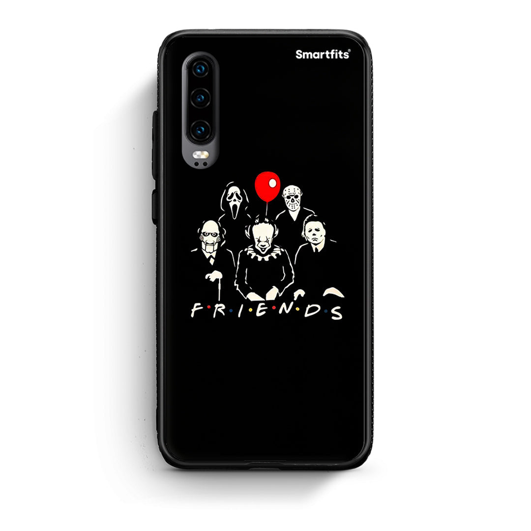 Huawei P30 Halloween Friends Θήκη από τη Smartfits με σχέδιο στο πίσω μέρος και μαύρο περίβλημα | Smartphone case with colorful back and black bezels by Smartfits