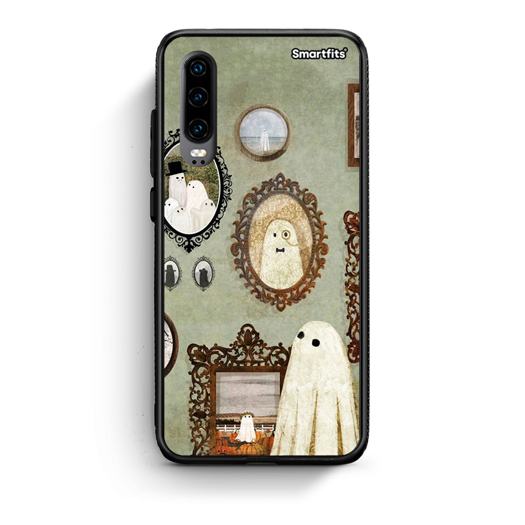 Huawei P30 Halloween Ghost Season Θήκη από τη Smartfits με σχέδιο στο πίσω μέρος και μαύρο περίβλημα | Smartphone case with colorful back and black bezels by Smartfits