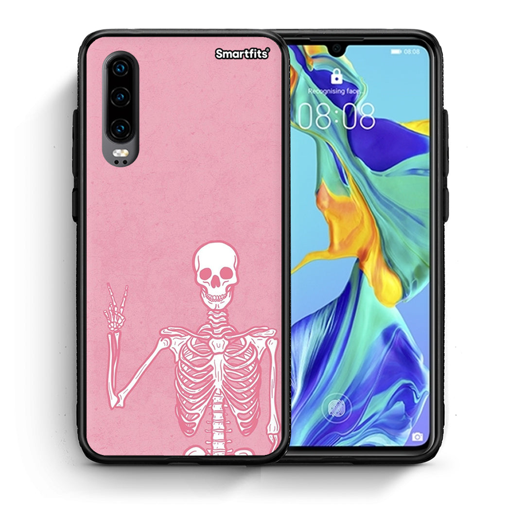 Θήκη Huawei P30 Halloween Motivation από τη Smartfits με σχέδιο στο πίσω μέρος και μαύρο περίβλημα | Huawei P30 Halloween Motivation case with colorful back and black bezels