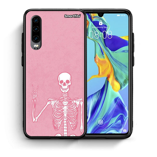 Θήκη Huawei P30 Halloween Motivation από τη Smartfits με σχέδιο στο πίσω μέρος και μαύρο περίβλημα | Huawei P30 Halloween Motivation case with colorful back and black bezels