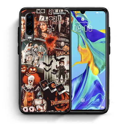 Θήκη Huawei P30 Halloween Spooky Season από τη Smartfits με σχέδιο στο πίσω μέρος και μαύρο περίβλημα | Huawei P30 Halloween Spooky Season case with colorful back and black bezels