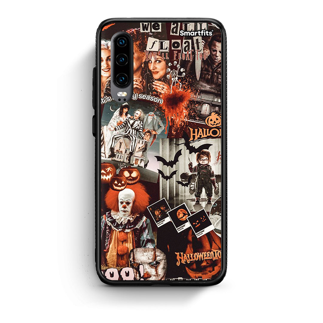 Huawei P30 Halloween Spooky Season Θήκη από τη Smartfits με σχέδιο στο πίσω μέρος και μαύρο περίβλημα | Smartphone case with colorful back and black bezels by Smartfits