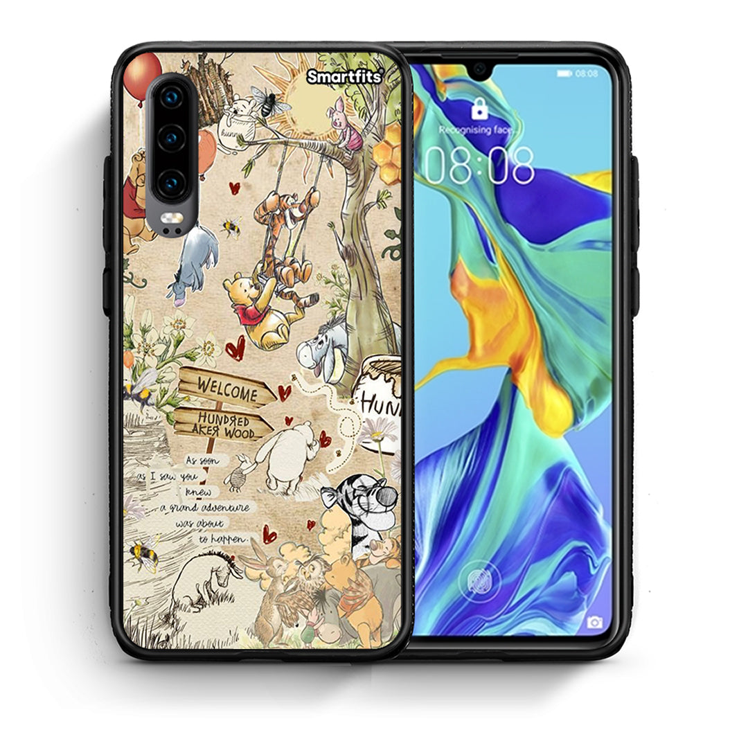 Θήκη Huawei P30 Happy Friends από τη Smartfits με σχέδιο στο πίσω μέρος και μαύρο περίβλημα | Huawei P30 Happy Friends case with colorful back and black bezels