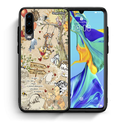 Θήκη Huawei P30 Happy Friends από τη Smartfits με σχέδιο στο πίσω μέρος και μαύρο περίβλημα | Huawei P30 Happy Friends case with colorful back and black bezels
